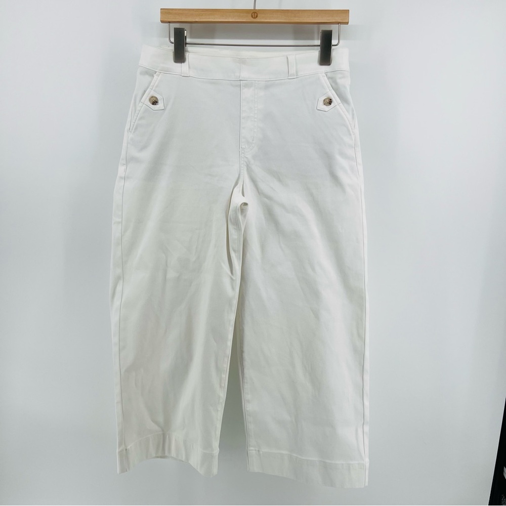 Spanx White wide leg Cropped Trousers